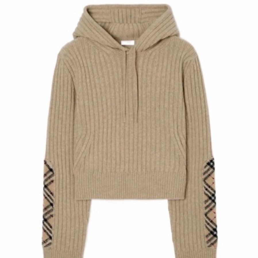Burberry 女士 格子圖案羊毛羊絨連帽衫XXS XS S M L XL碼-3