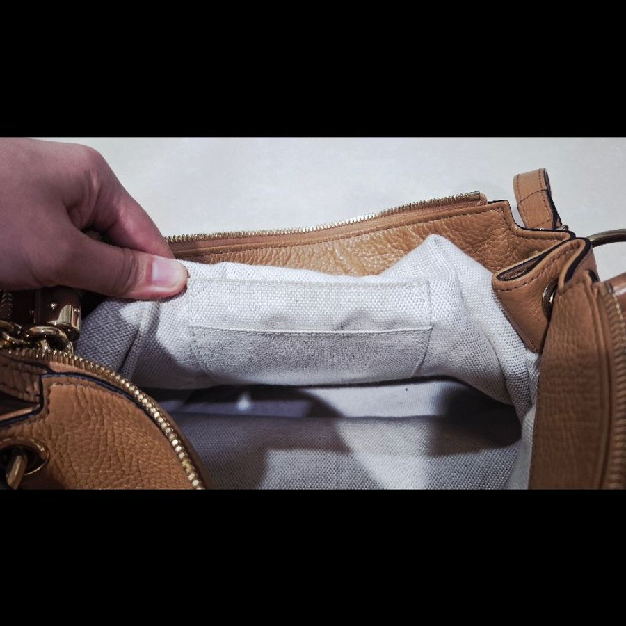 Gucci 536194 經典SOHO系列雙G LOGO 流蘇肩背/斜背兩用包(膚色)-10