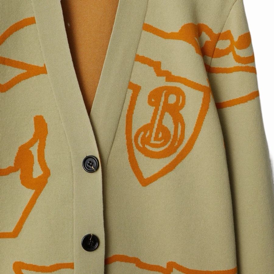 Burberry 女士 徽標棉質混紡針織開衫XS S M L XL碼-1