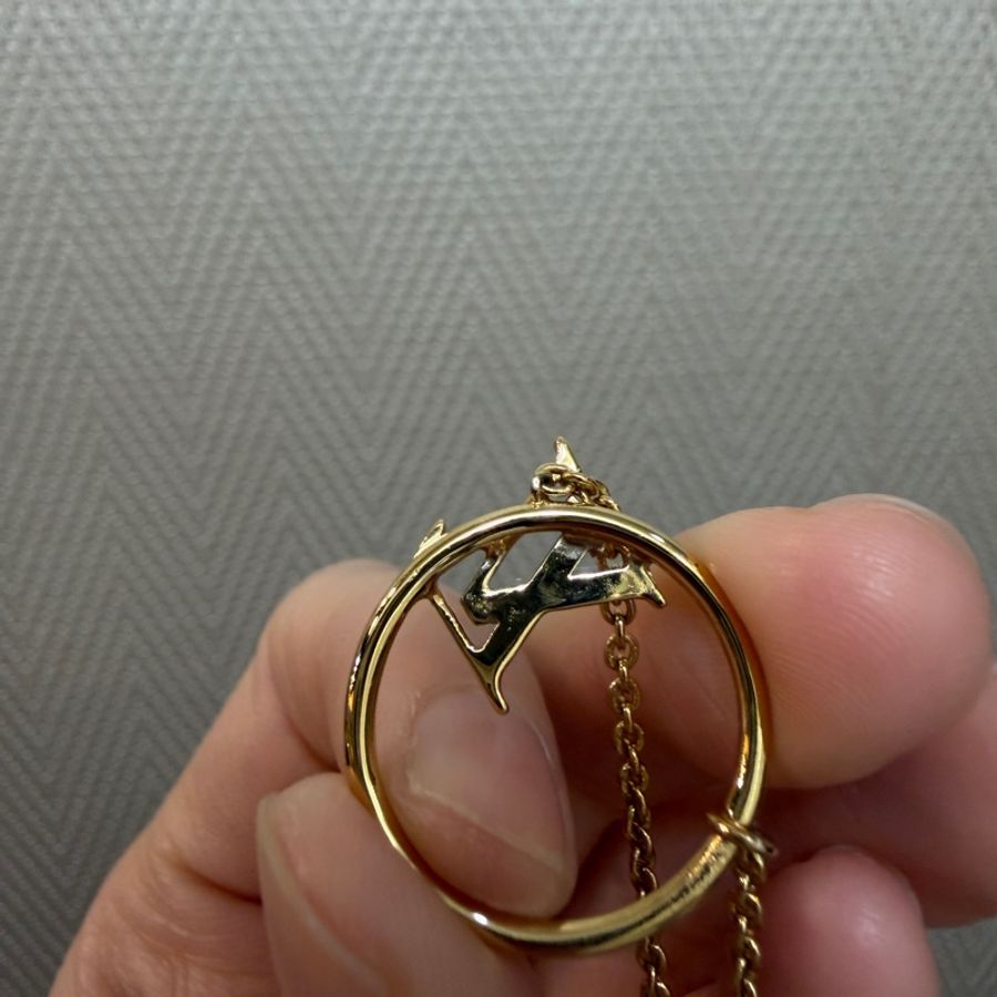 LV 金色圓圈LV Logo Exlipse項鍊M00762-4