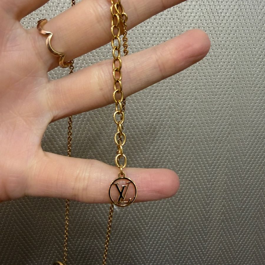LV 金色圓圈LV Logo Exlipse項鍊M00762-7