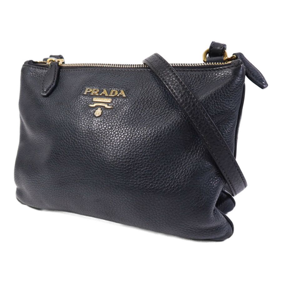 PRADA 牛皮皮革Shoulder Bag金扣肩背袋-2