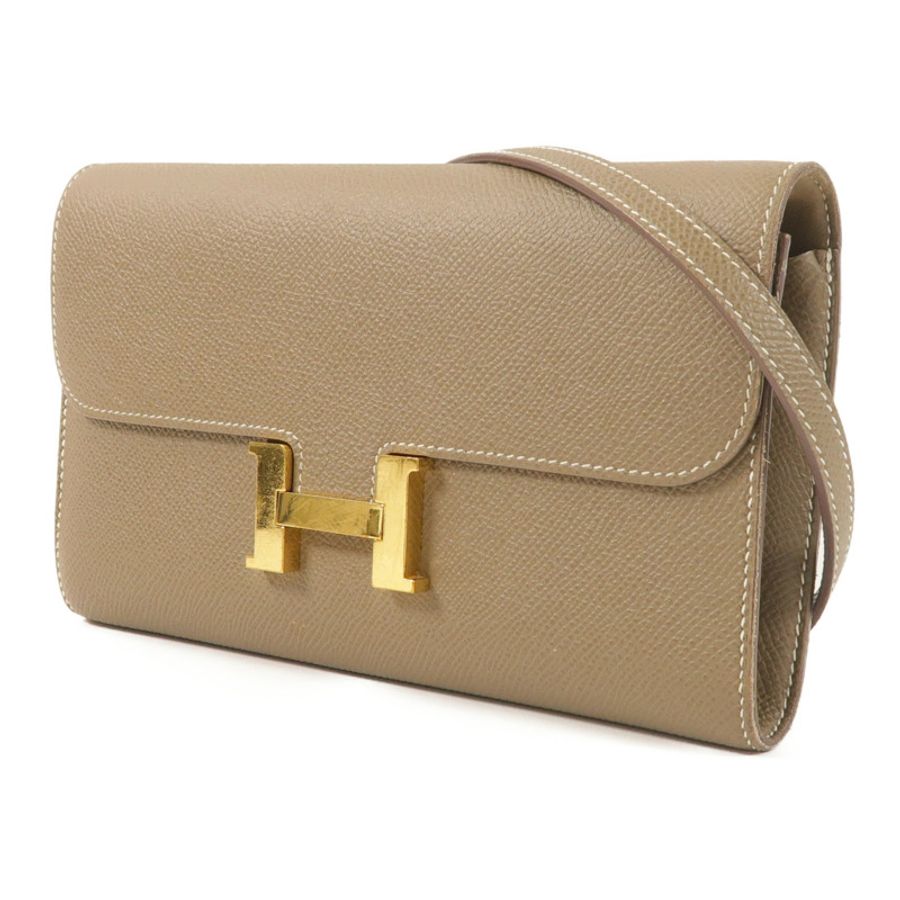 HERMES Epsom皮革Constance To Go金扣肩背袋Etoupe-2