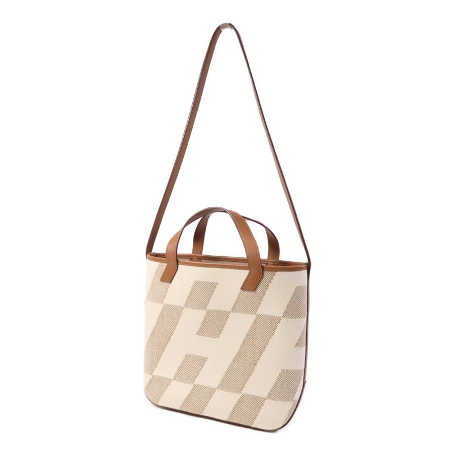 HERMES 帆布Cabas H En Biais 27手挽肩背兩用袋Gold-2