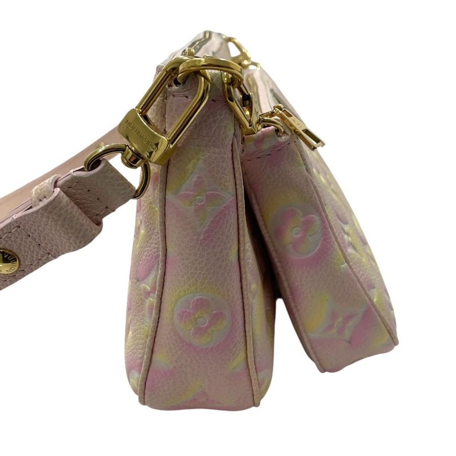 LOUIS VUITTON 路易威登 M46093 MULTI POCHETTE ACCESSOIRES 二合一麻將包 皮革 粉色 金釦-3