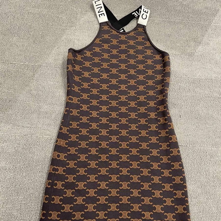 Celine 女士 徽標連衣裙XS S M碼-0