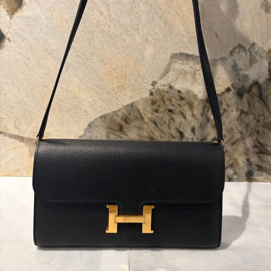 Hermes 黑EPSON牛皮金釦 Constance To Go-0