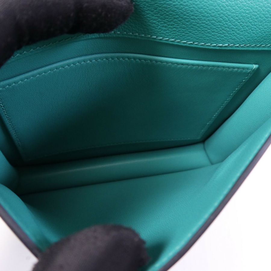 HERMES 【激減優惠】Evercolor皮革Twins銀扣肩背袋Rose Azalee/Menthe-5