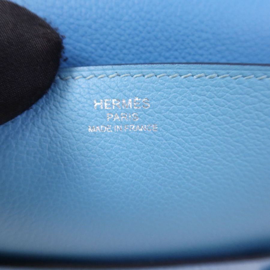 HERMES 【激減優惠】Evercolor皮革Twins銀扣肩背袋Rose Azalee/Menthe-6