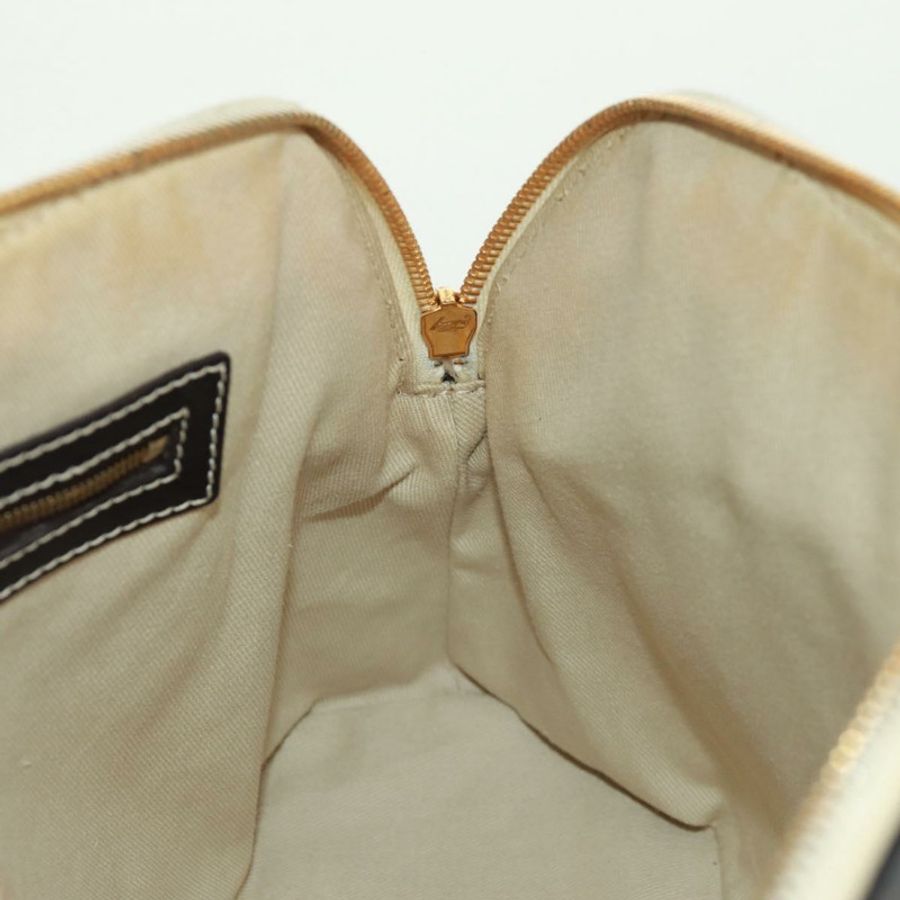 【日本直送】CELINE Macadam帆布手提包 PVC皮革 2way 白色金色 Auth 171966A-22