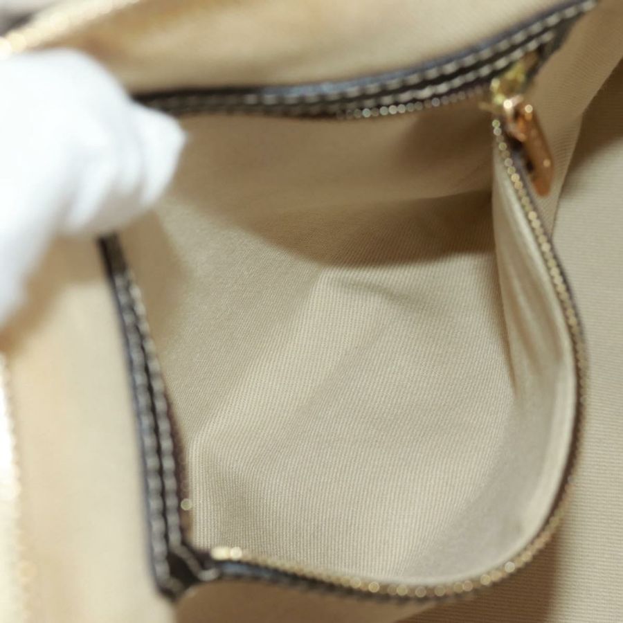 【日本直送】CELINE Macadam帆布手提包 PVC皮革 2way 白色金色 Auth 171966A-24