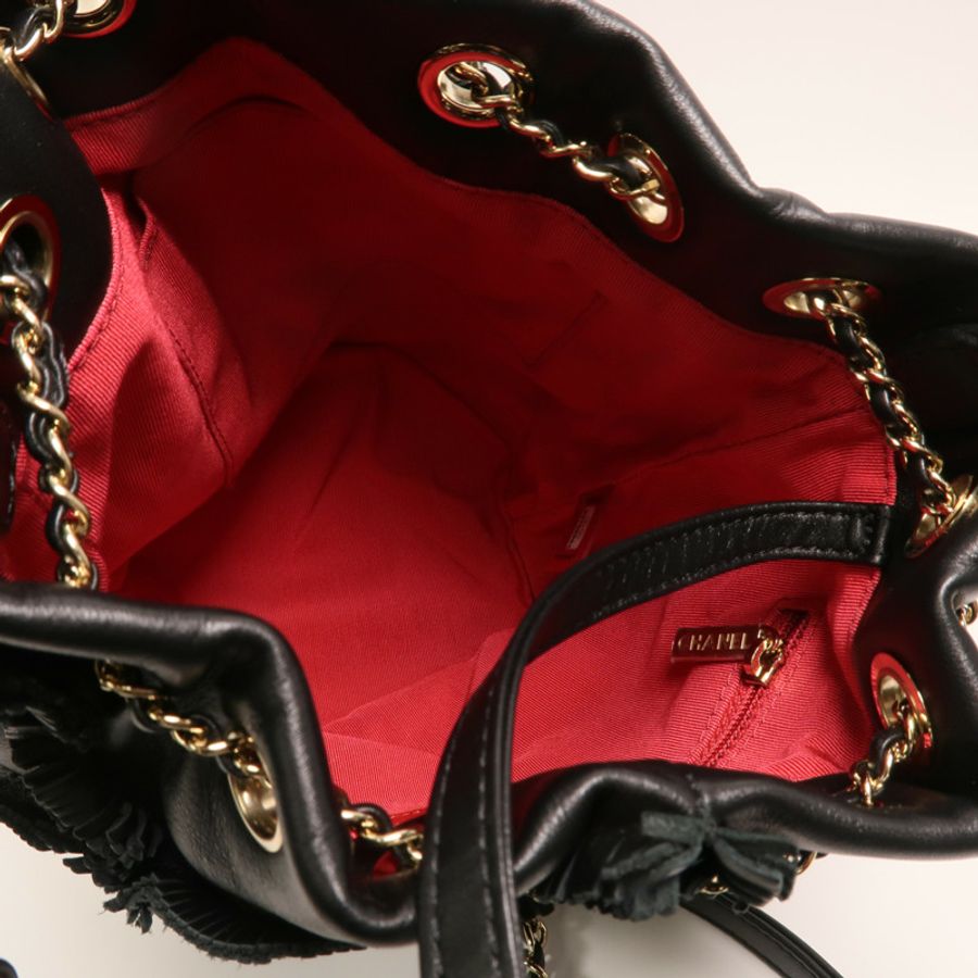 CHANEL 牛皮皮革Bucket Bag金扣鏈帶肩背袋-4