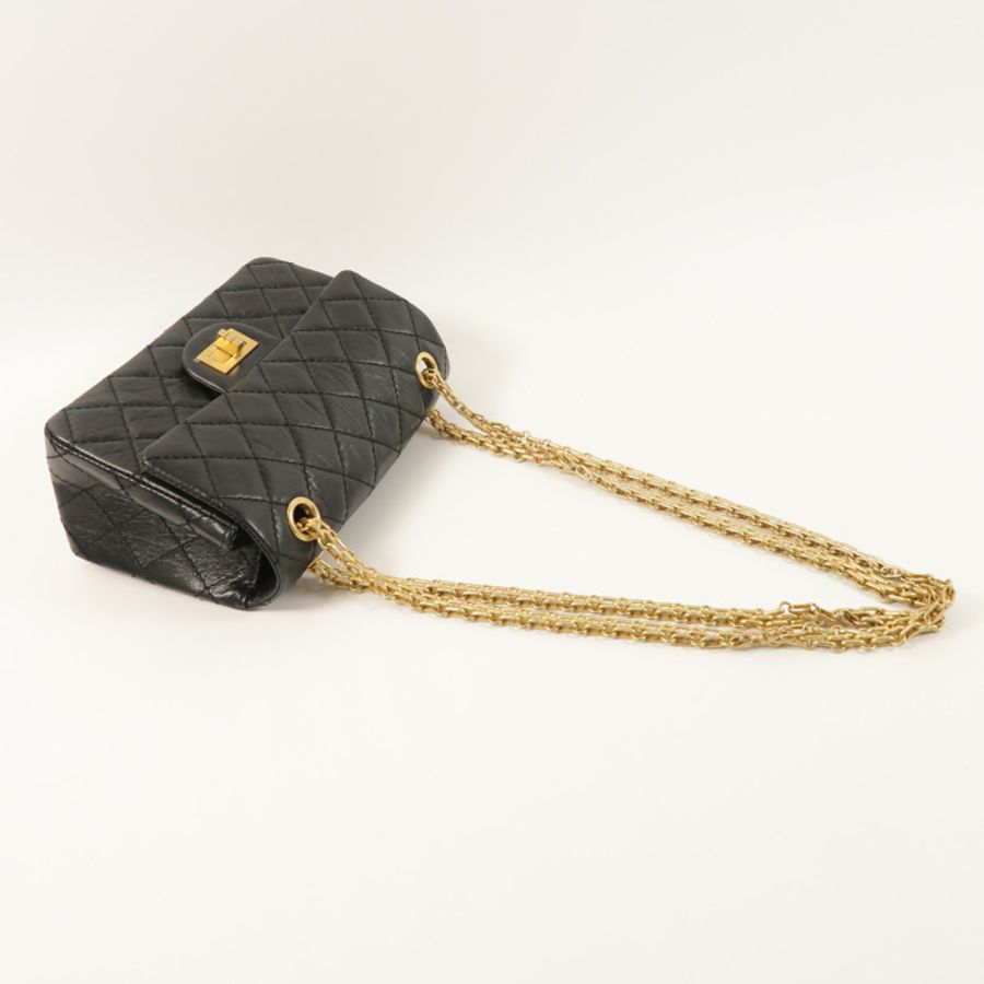 CHANEL 牛皮皮革2.55 Mini金扣鏈帶肩背袋-7