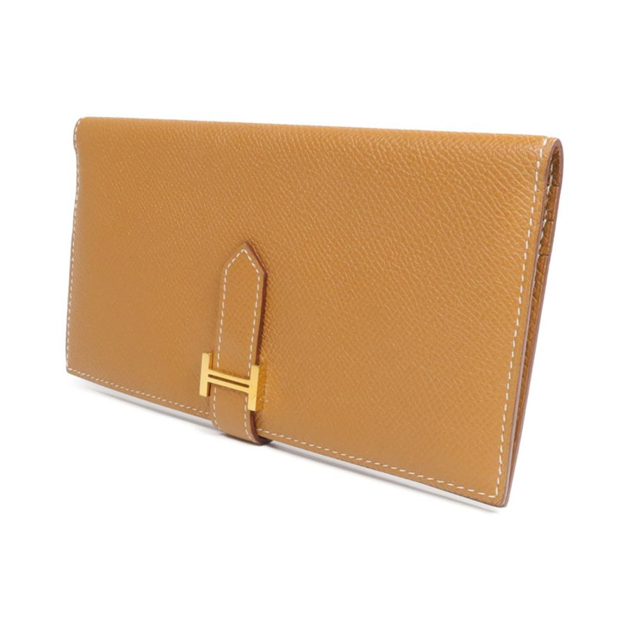 HERMES Epsom皮革Bearn Long Wallet金扣長錢包Gold-2
