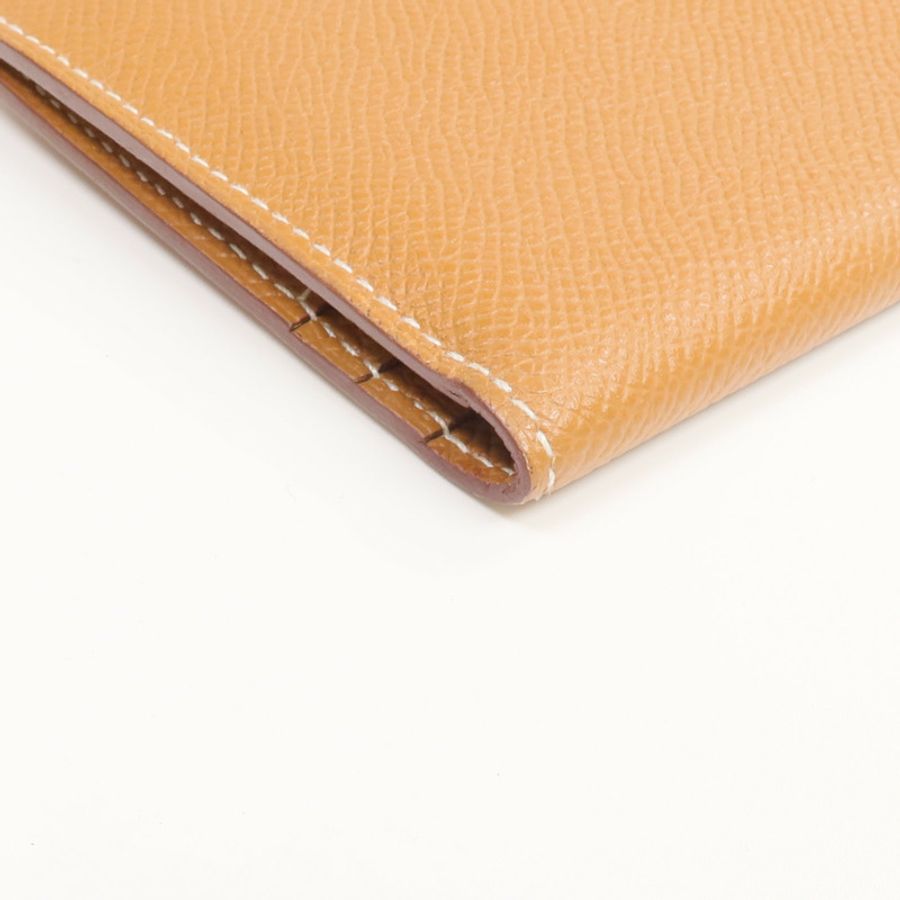 HERMES Epsom皮革Bearn Long Wallet金扣長錢包Gold-8