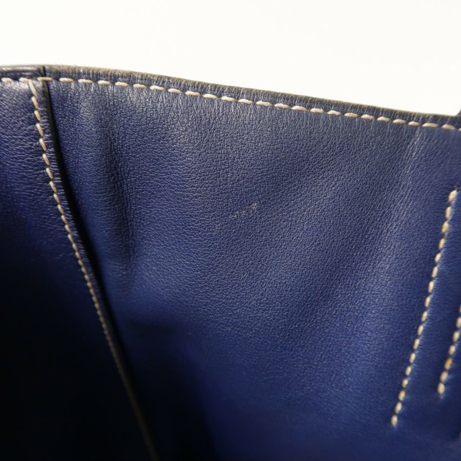 HERMES Sikkim皮革Double Sens 28肩背袋/手挽袋Anemone/Bleu Saphir-16