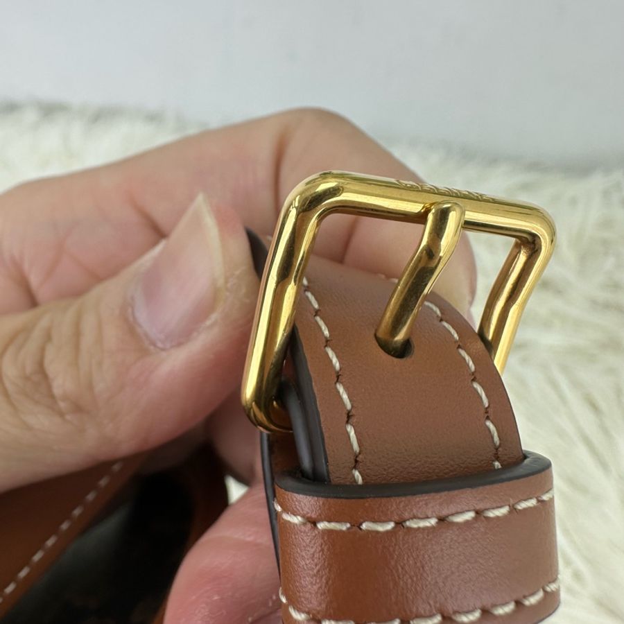CELINE Triomphe Folco 啡色馬鞍包-17