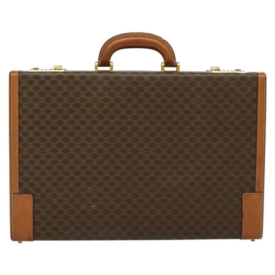 【日本直送】CELINE Macadam帆布旅行箱 PVC皮革 棕色 金色 Auth 141482A-1