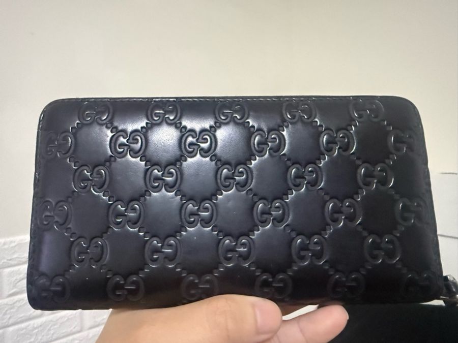 gucci 黑壓紋長夾-13