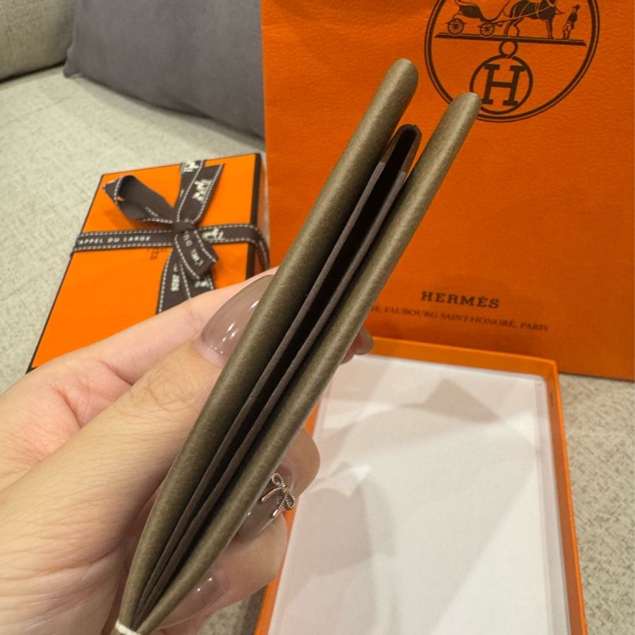 HERMES 愛馬仕  H 系列 皮革卡夾 大象灰-7