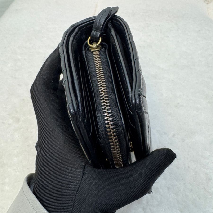 古馳馬夢短夾GUCCI黑金對開10卡零錢拉鍊短夾546580-12