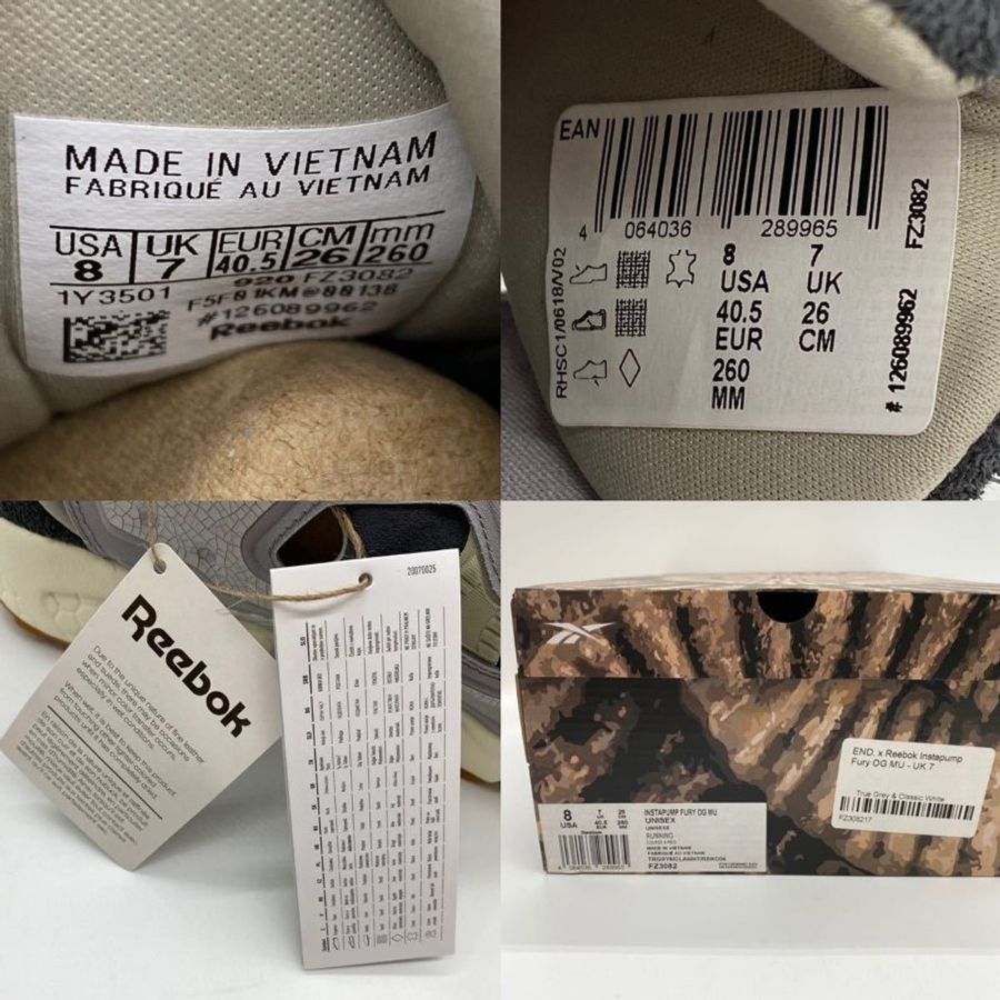 全新END × REEBOK INSTAPUMP FURY OG FOSSIL US8號/26公分-4