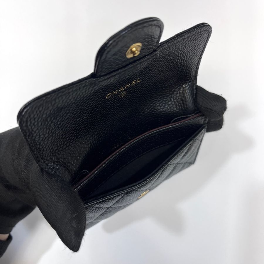 香奈兒coco卡包Chanel 黑金牛皮CF下蓋卡包AP0214-8