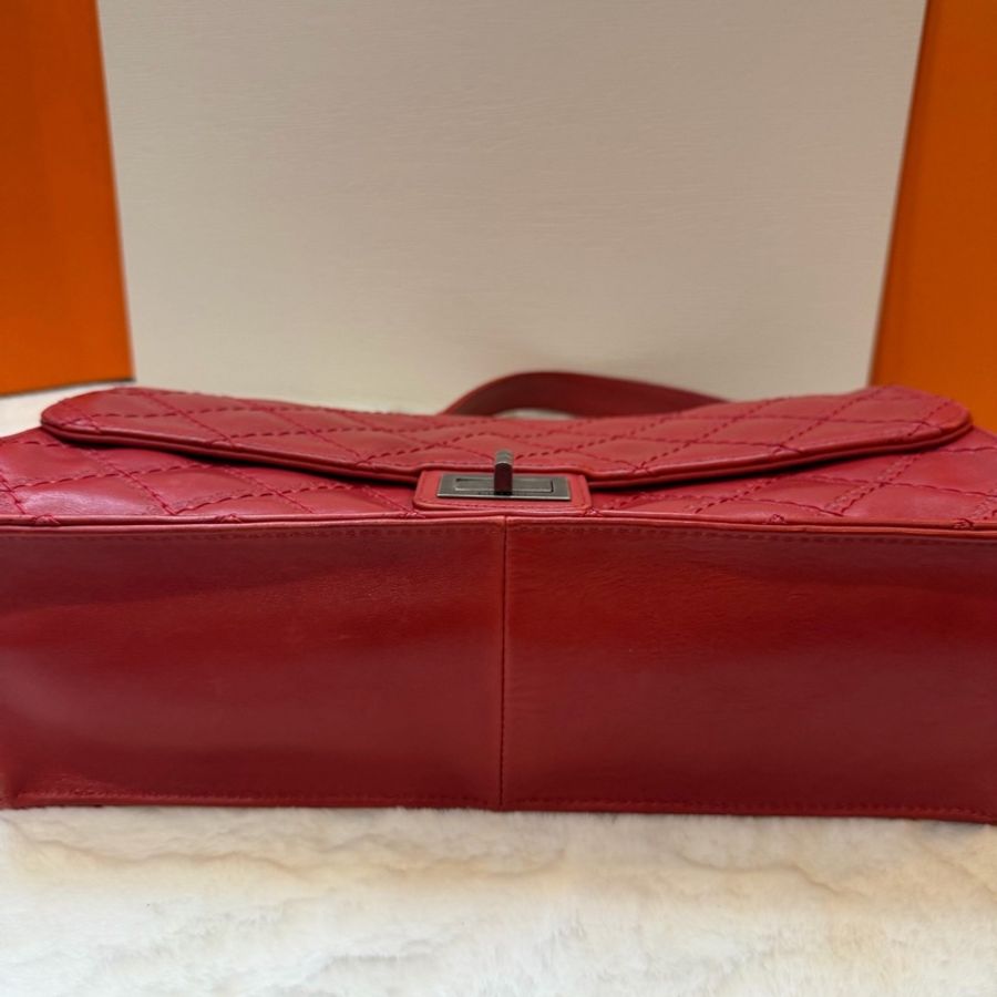 chanel 香奈兒 正紅色牛皮 2.55maxi 斜背包 32*19*9-6