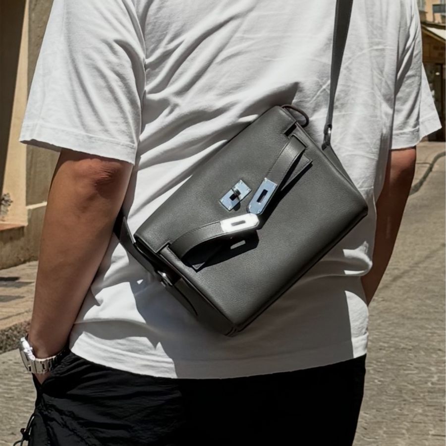 Hermes Kelly messenger灰色-24