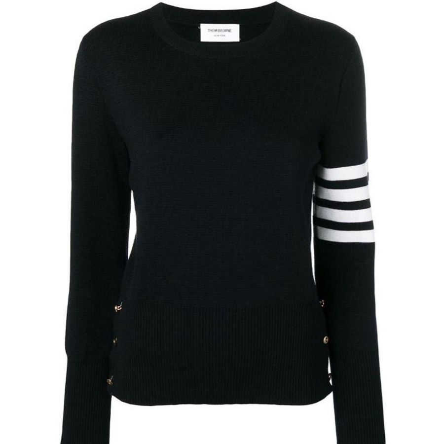 Thom Browne 女士 四條紋羊毛圓領套頭衫IT-36 IT-38 IT-40 IT-42 IT-44碼-0