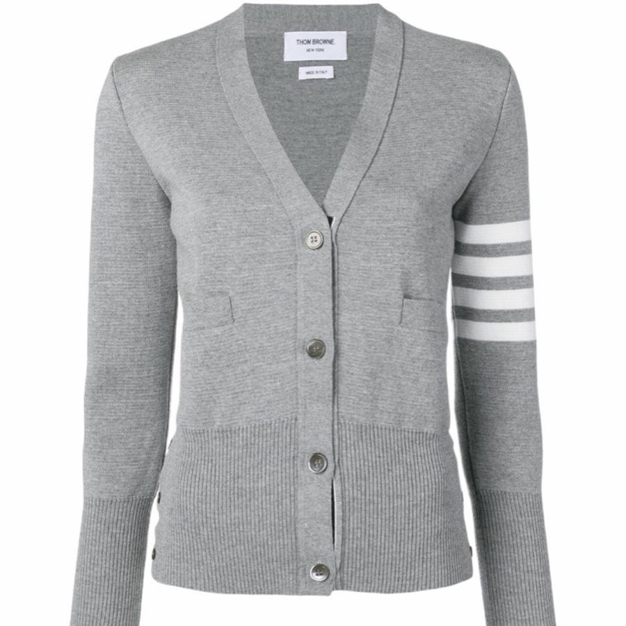 Thom Browne 女士 四條紋羊毛V領開衫IT-36 IT-38 IT-40 IT-42 IT-44碼-0