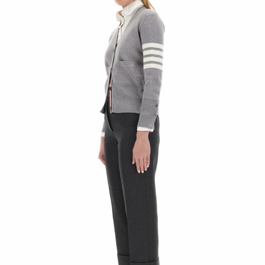 Thom Browne 女士 四條紋羊毛V領開衫IT-36 IT-38 IT-40 IT-42 IT-44碼-5