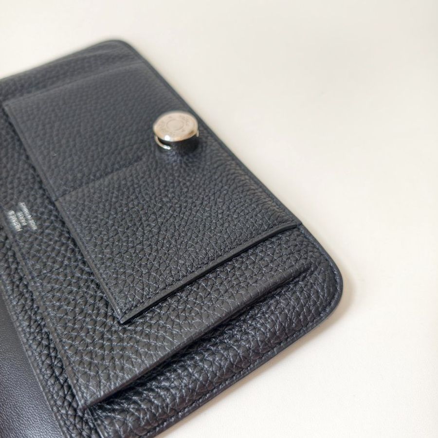 Hermes 愛馬仕celemence 牛皮黑色錢包 框M 長20cm 2009年 97新-7