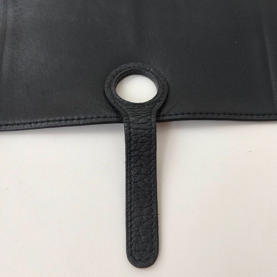Hermes 愛馬仕celemence 牛皮黑色錢包 框M 長20cm 2009年 97新-14