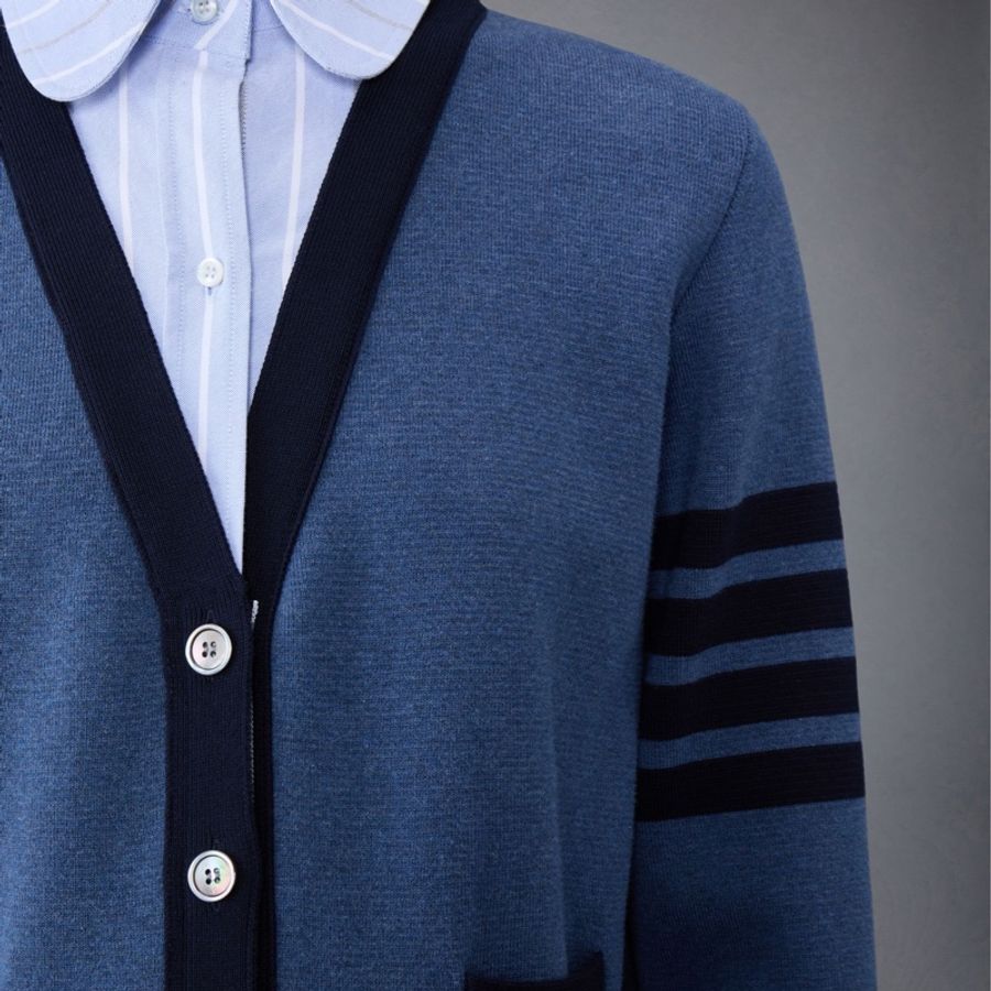 Thom Browne 女士 對比邊飾開衫IT-36 IT-38碼-3