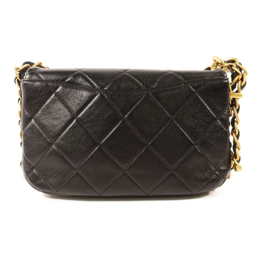CHANEL 牛皮皮革Chain Shoulder金扣鏈帶肩背袋-1