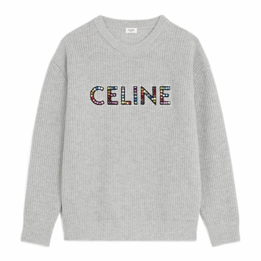 Celine 男士 徽標羅紋毛衣XS S M L XXL碼-0