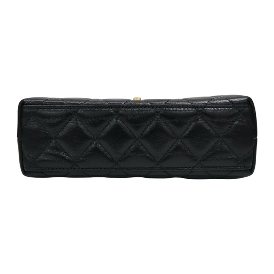 黑色 菱格紋 牛皮 Kelly Mini 鏈帶 肩背包【CHANEL 香奈兒】 AS4416-3