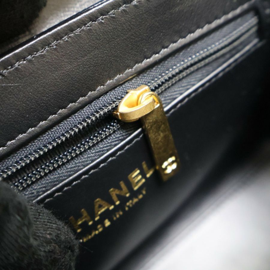 黑色 菱格紋 牛皮 Kelly Mini 鏈帶 肩背包【CHANEL 香奈兒】 AS4416-10