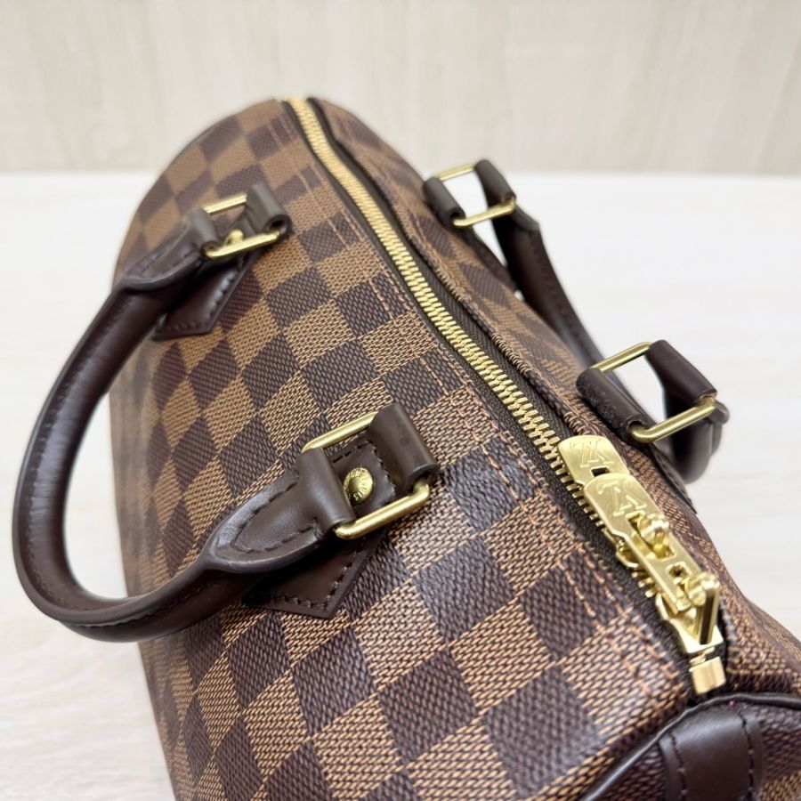 LV棋盤格SPEEDY25背帶款波士頓包N40575-12