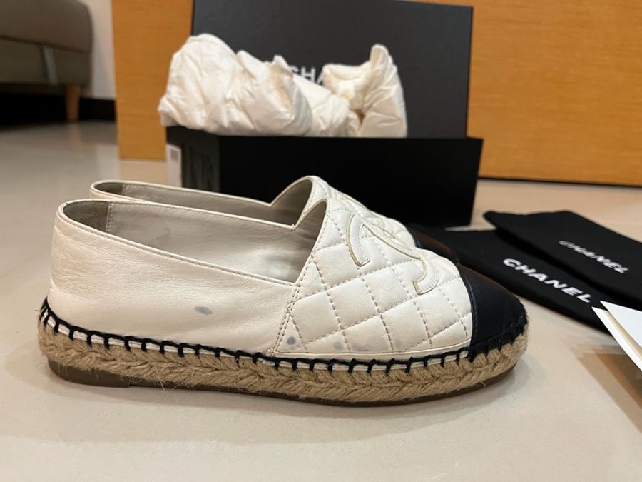 Chanel 經典菱格紋鉛筆鞋 漁夫鞋 小羊皮-4