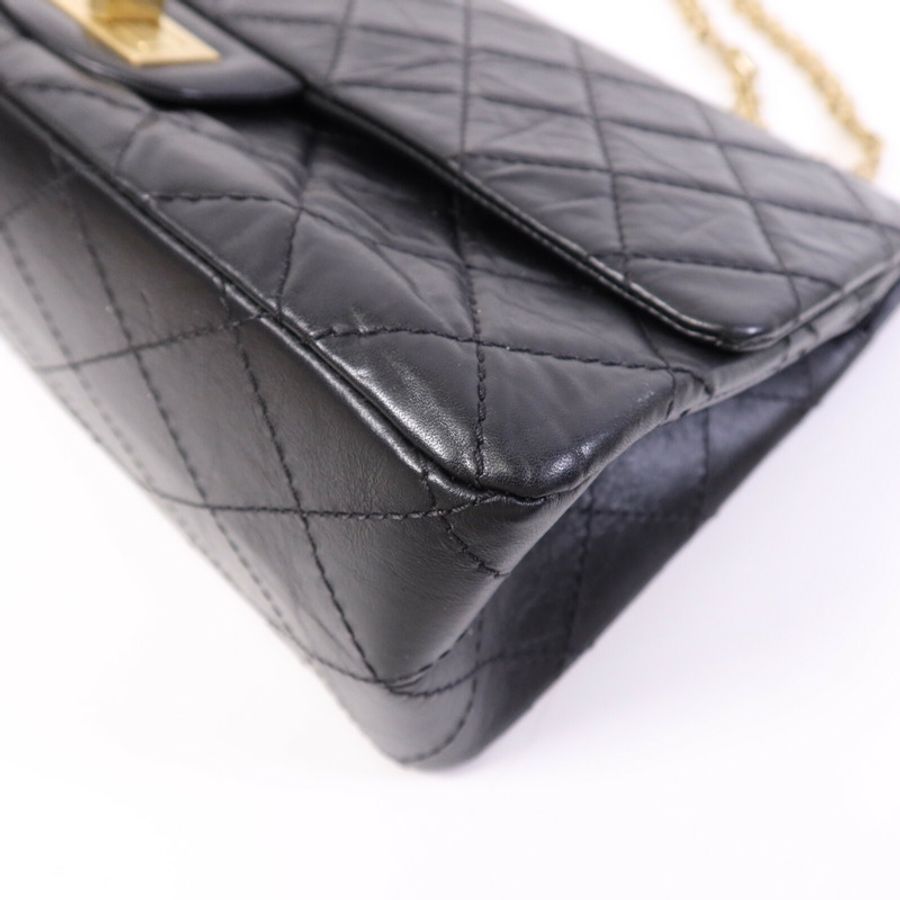 CHANEL 牛皮皮革2.55 Large金扣鏈帶肩背袋-9