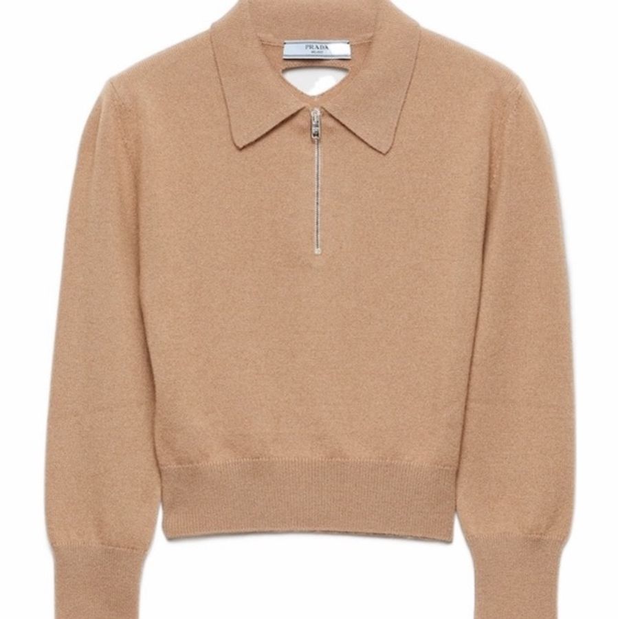 Prada 女士 羊絨Polo衫IT-36 IT-38 IT-40 IT-42 IT-44碼模特身高：177CM，穿著38碼。-0