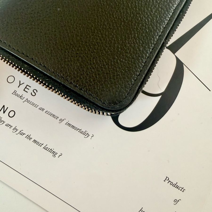 ✔️ Saint Laurent YSL 聖羅蘭 荔枝紋牛皮拉鍊短夾-11