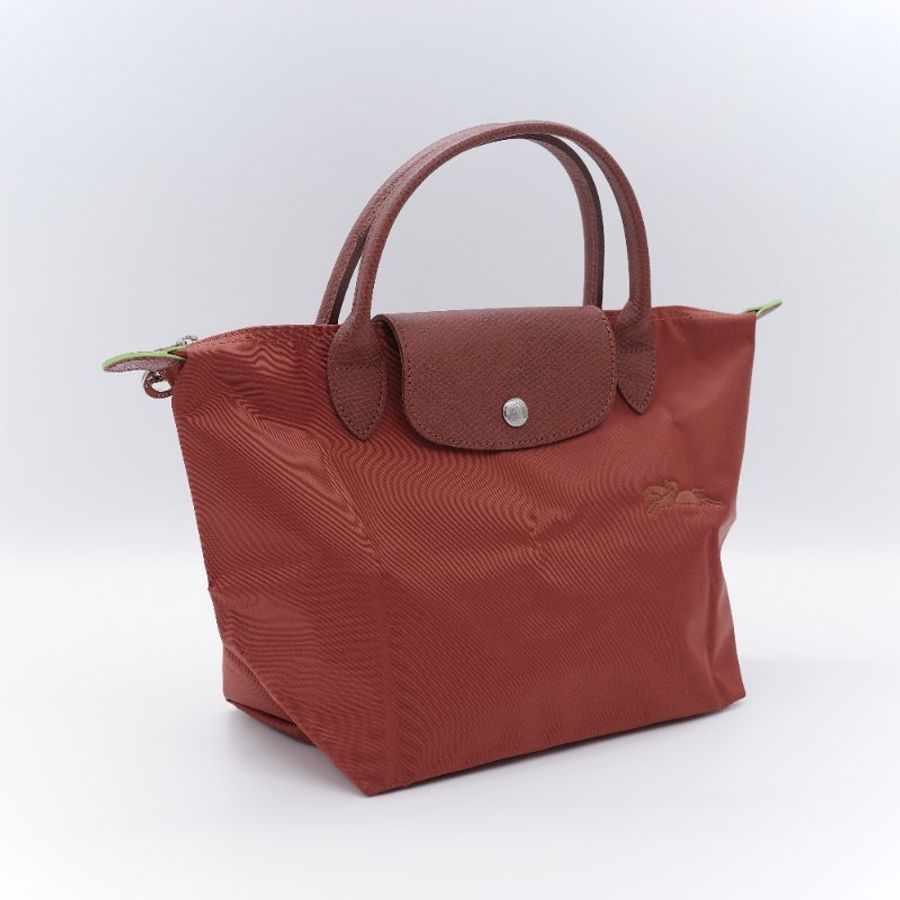Longchamp 瓏驤 Le Pliage Green S磚紅色 再生帆布 托特包-1
