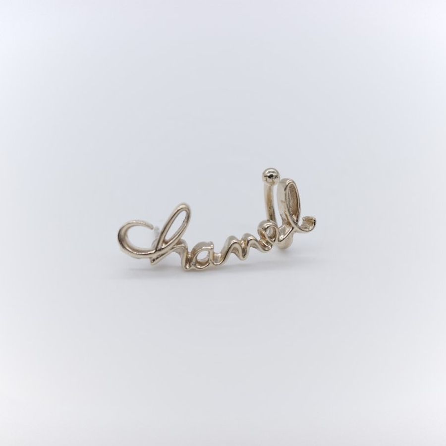 Chanel 香奈兒 草寫字母 耳環-2
