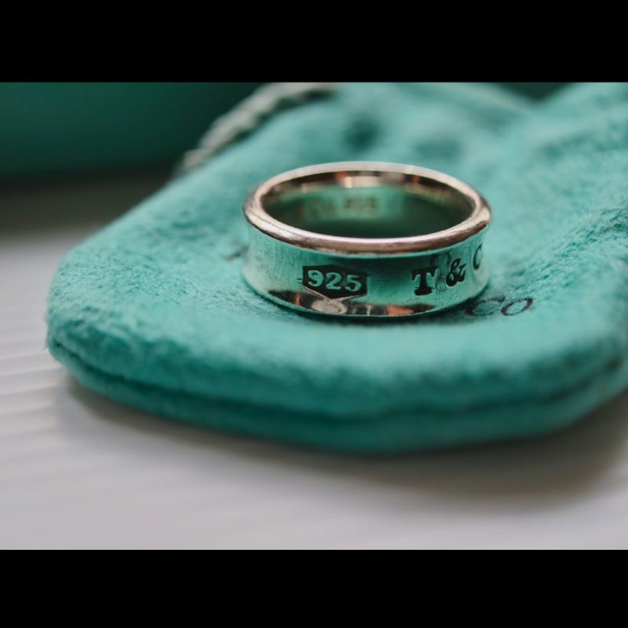 TIFFANY 銀戒指 925銀 11號 6.82g-8