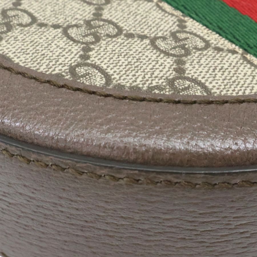 烏木色 GG Supreme帆布 Ophidia 圓餅包 肩背包【GUCCI 古馳】 550618-9