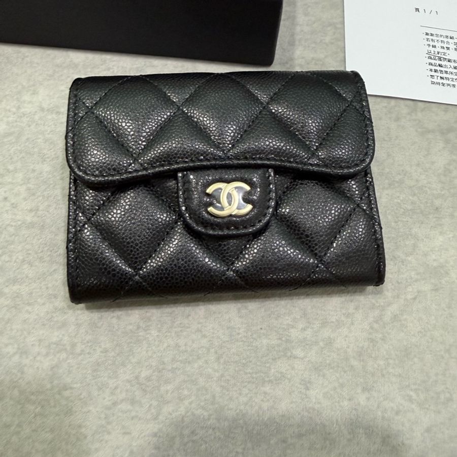 全新 全配 Chanel 香奈兒 雙層卡包 錢包 卡夾-1