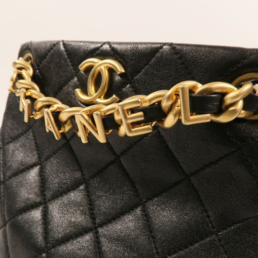 CHANEL 牛皮皮革Chain Shoulder金扣肩背袋-7